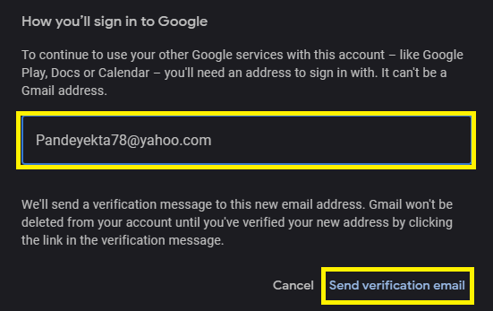 حذف حساب Gmail