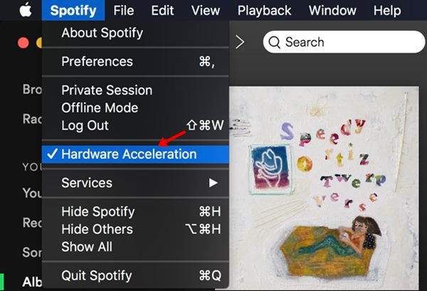 قم بتمكين Spotify Hardware Acceleration على macOS