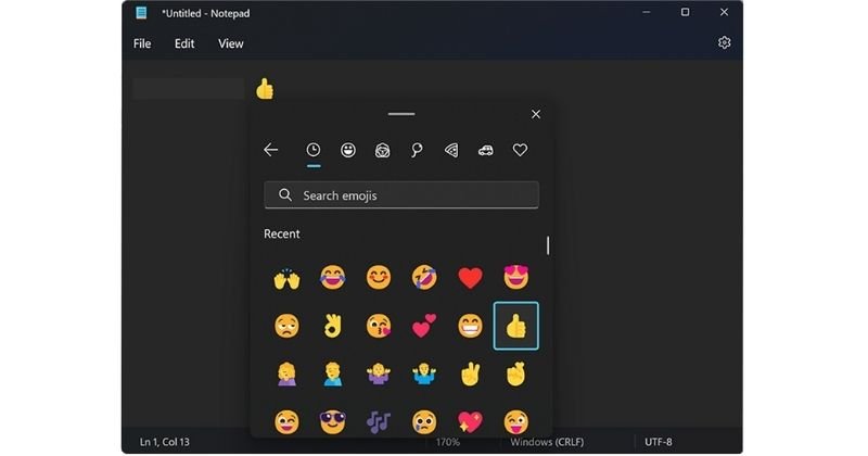 مايكروسوفت تضيف Emojis لـ Windows 11 Notepad في التحديثات القادمة[1)